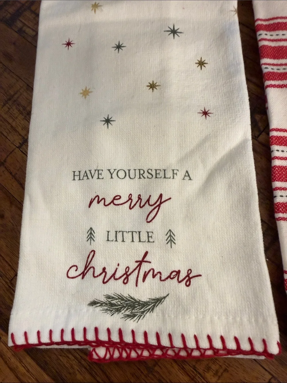 Holiday Red & White Kitchen Towels - NWOT 2 pk
